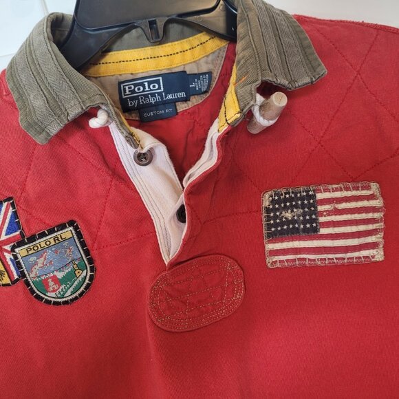 :TG Rare Polo Ralph Lauren Mountain Expedition Polo Shirt Patches L Gorpcore - Picture 4 of 8